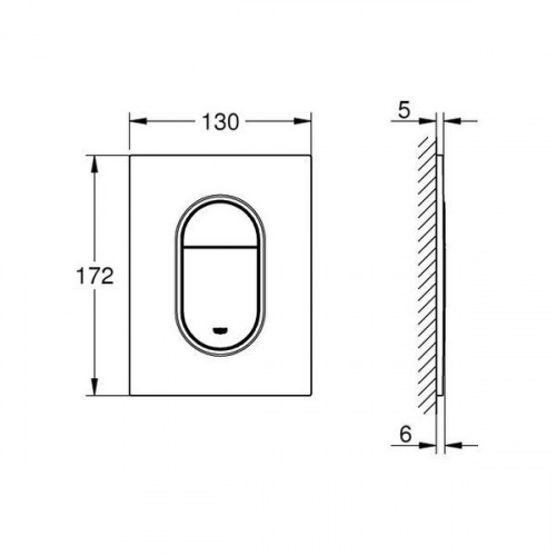 Кнопка для инсталляции Grohe Arena Cosmopolitan S 37 624 DC0, вертикальная, суперсталь