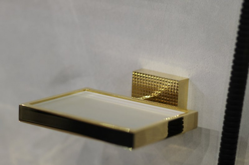 Мыльница подвесная, стекло матовое, cерия PRIZMA Новинка 2019, CEZARES, исполнение: золото