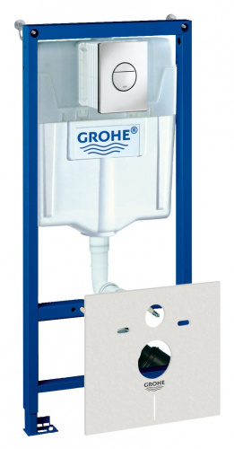 Инсталляция Grohe Rapid SL 38813001 для подвесного унитаза в комплекте с крепежом и кнопкой