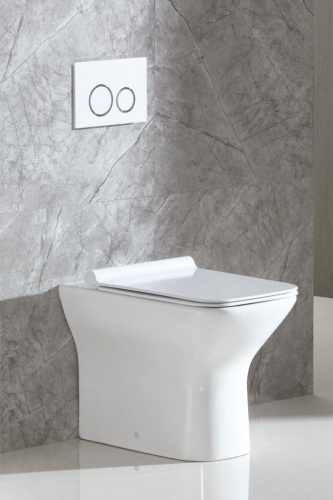 Унитаз приставной безободковый, полное примыкание, P-trap BelBagno, серия ROMANO