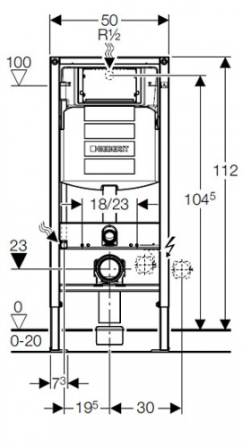 Инсталляция Geberit 111.300.00.5 Duofix UP320 для унитаза (Sigma)