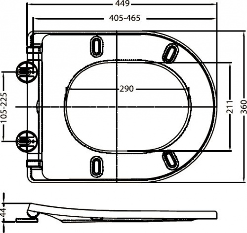 Сиденье дюропластовое с быстросъёмными петлями, механизмом Soft Close, BB2031SC