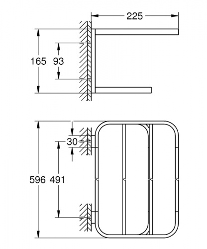 Полка для полотенец с держателем Grohe Selection 41066DL0, 60 cм, розовая бронза матовая