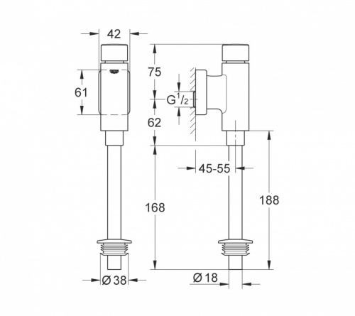 Смывное устройство Grohe Rondo 37342000 для писсуара