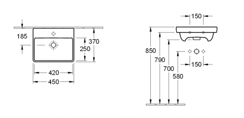 Раковина Villeroy&Boch Avento 7358, 45*37 см