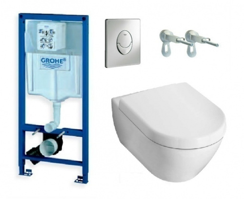 Инсталляция Grohe с унитазом Villeroy&Boch Subway 5600 1001, сиденье микролифт, комплект