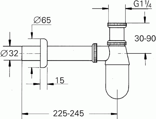 Сифон для раковины Grohe Others 28920000 хром, ø32