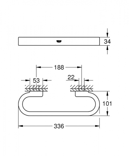 Ручка для ванной Grohe Selection 41064DL0, 30 cм, розовая бронза матовая