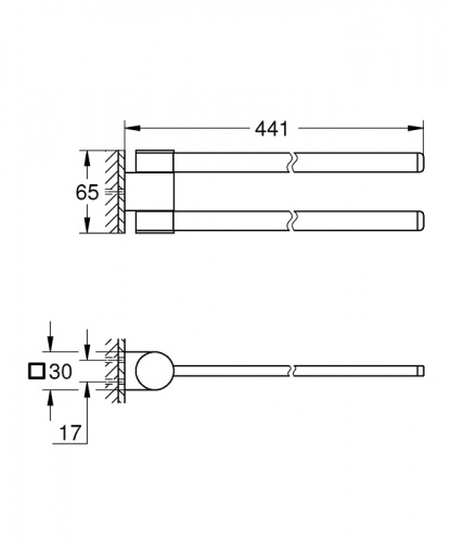 Полотенцедержатель двойной поворотный Grohe Selection 41063DL0, розовая бронза матовая