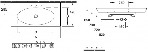 Раковина Накладная Villeroy&Boch La Belle 6124 11R1