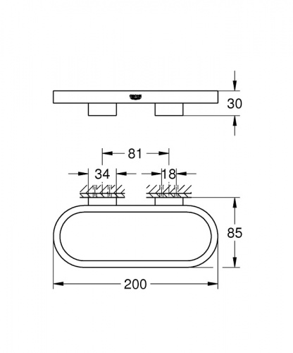 Держатель для полотенца, мыльницы или душевой полочки Grohe Selection 41035GL0, золото глянец