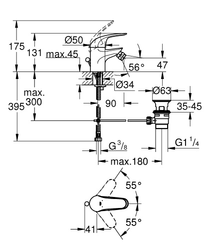 Биде EUROECO  GROHE 23263 000