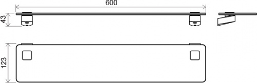 Полка стеклянная, 64 см TD 500.00