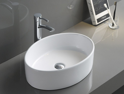 Раковина керамическая накладная, овальная BelBagno