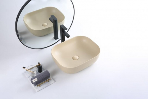 Раковина накладная, бежевая матовая, BelBagno BB1302, BB1302-H316