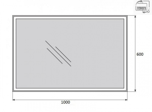 BELBAGNO SPC-GRT-1000-600-LED Зеркало с встроенным светильником и сенсорным выключателем, 12W, 220-240V, 1000x30x600 
