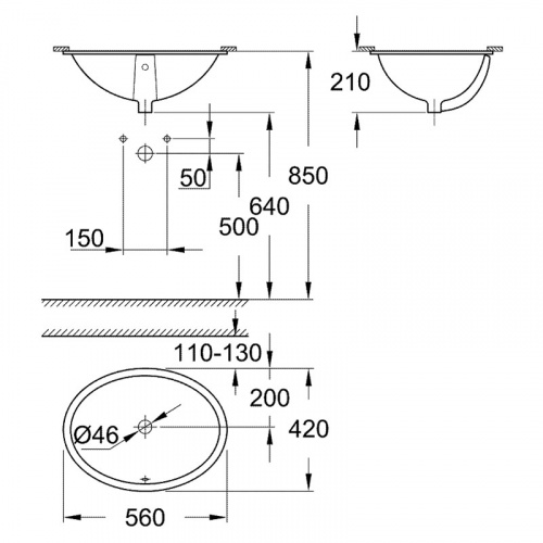 Раковина Grohe Bau Ceramic 39423000